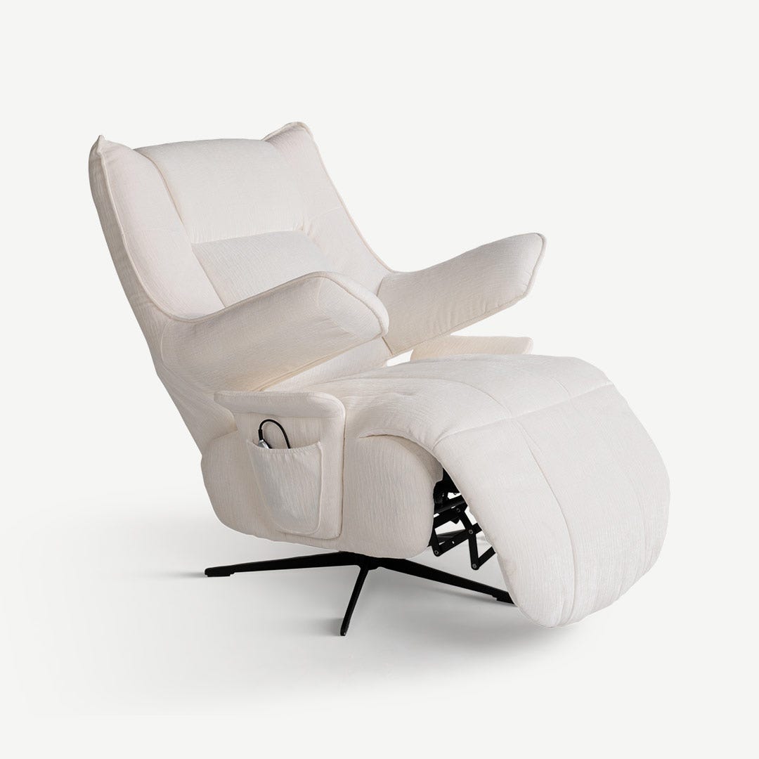 Atmore Power Swivel Recliner White