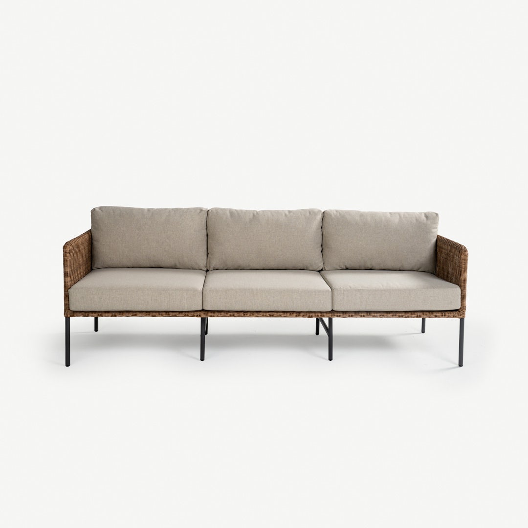 Aveline Rattan 3 Seater Sofa Natural