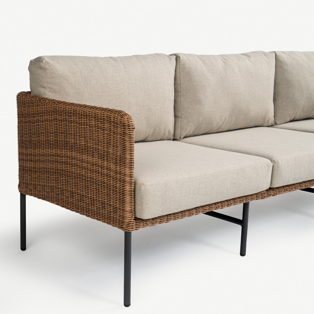 Aveline Rattan 3 Seater Sofa Natural