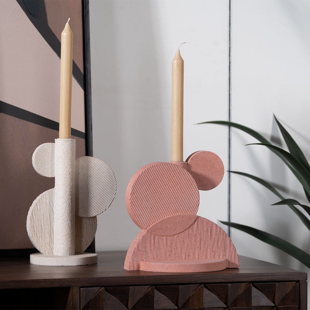 Barcelona Taper Candle Holder -P/ Red