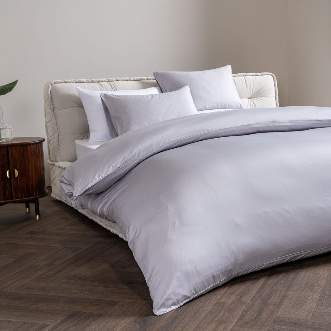 طقم غطاء لحاف بيوتي 220 × 260 سم - رمادي/رمادي