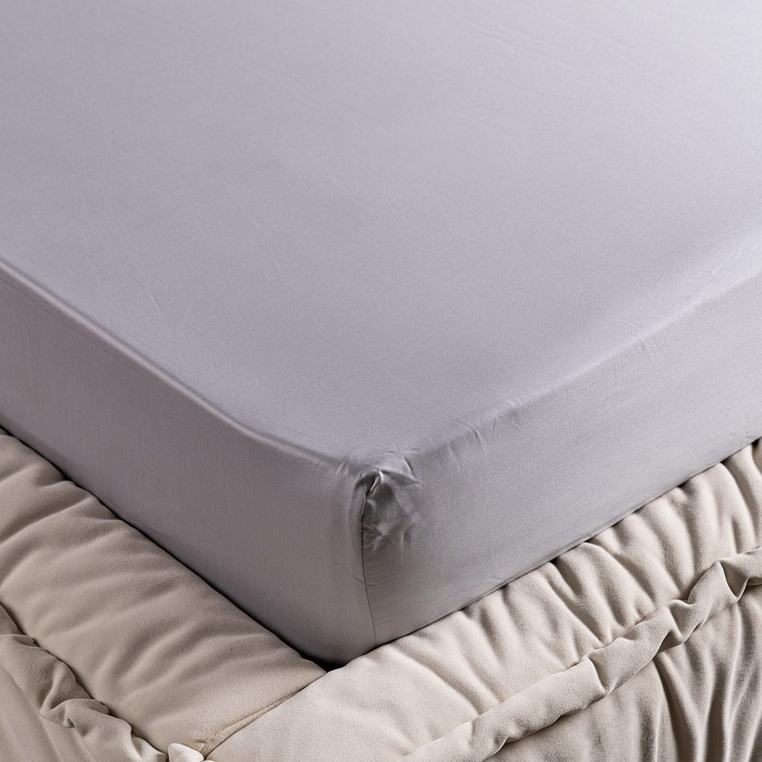 Beauty Fitted Sheet 160x200cm -P/Grey