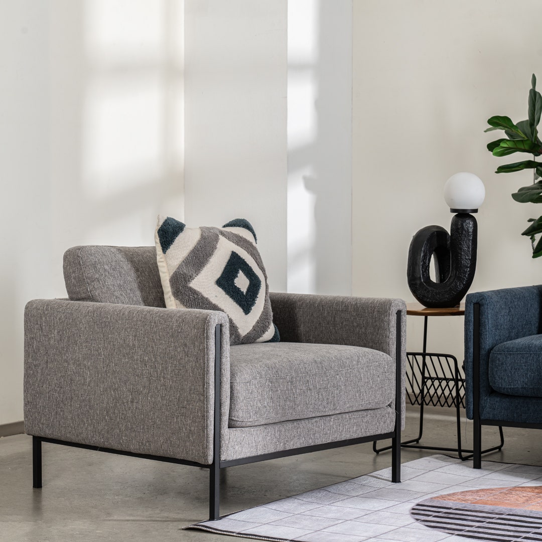 Grey 1 seater sofa on sale