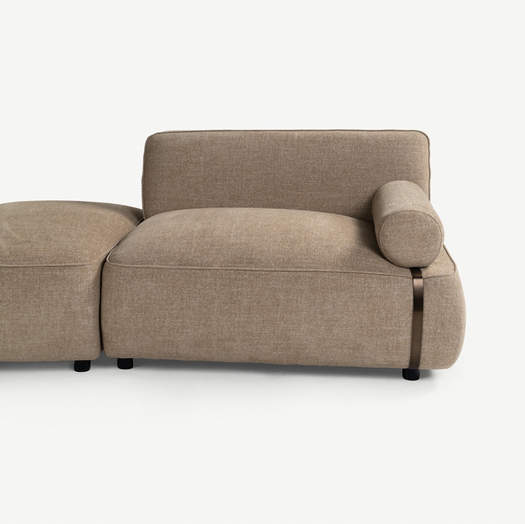 برما كنبة 3 مقاعد مع مقعد عثماني - عاجي