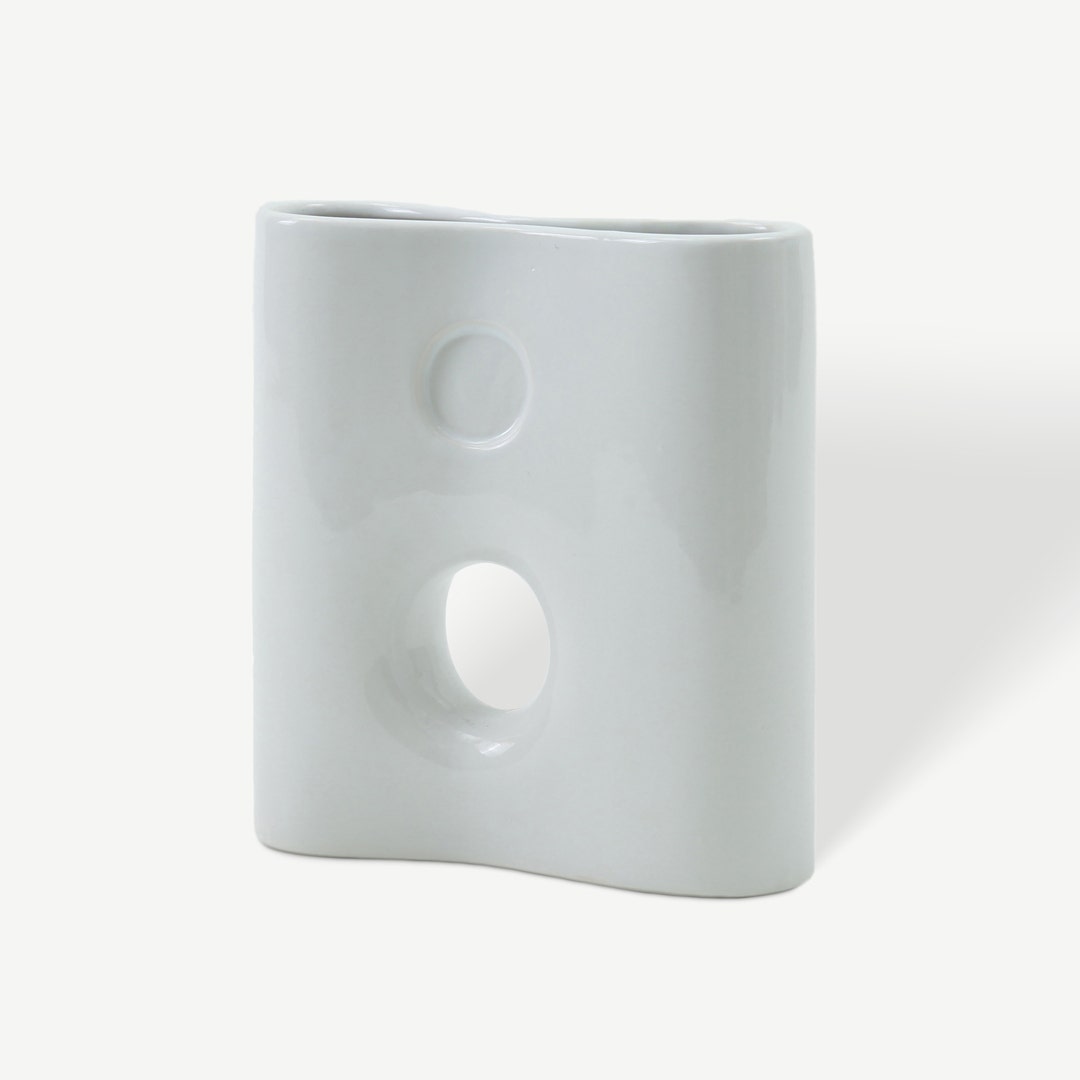 Beryl Ceramic Decor Vase -White