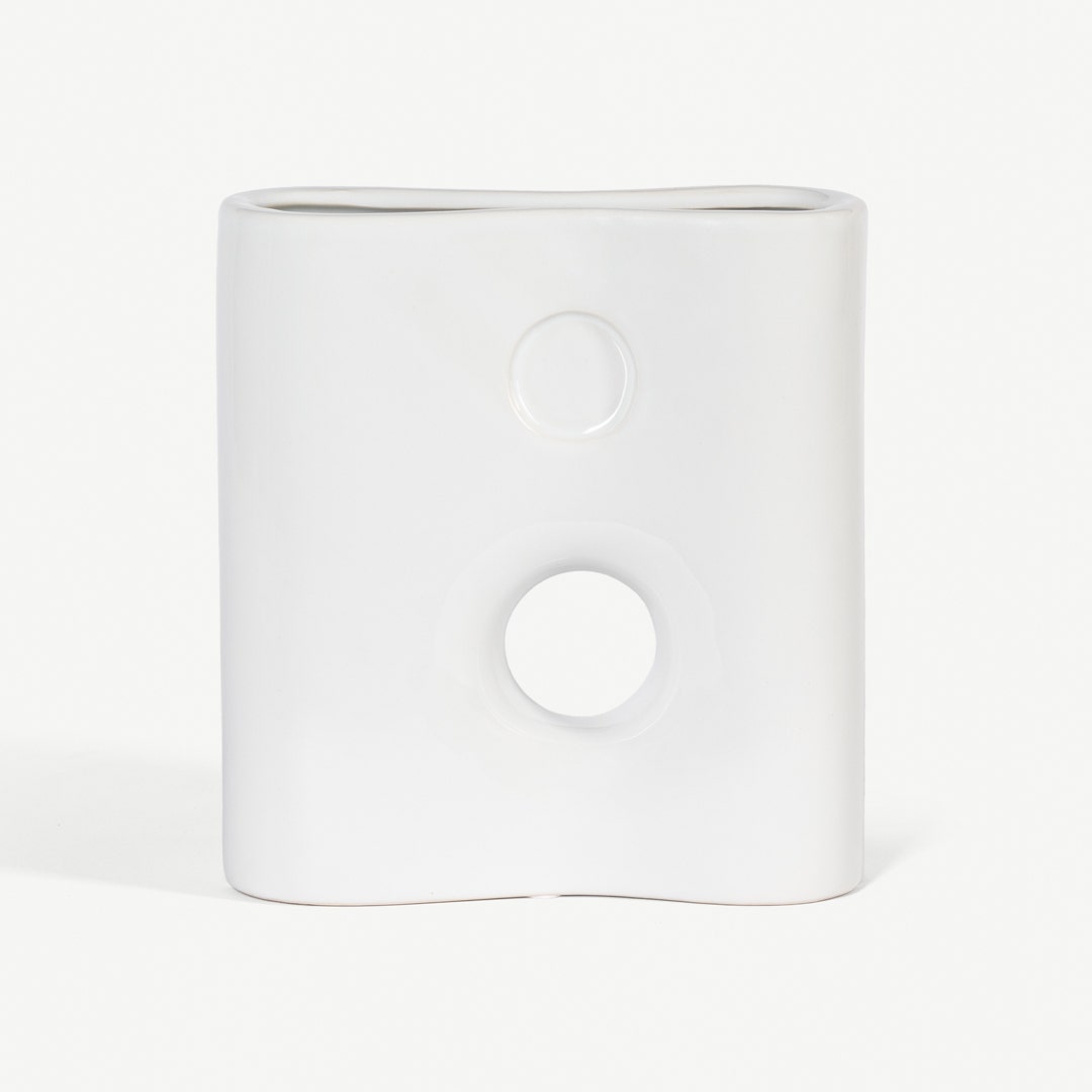 Beryl Ceramic Decor Vase -White