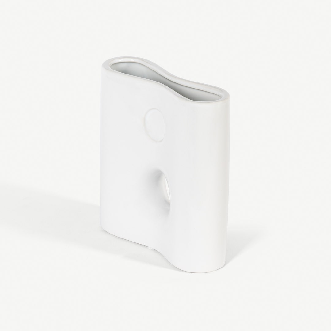 Beryl Ceramic Decor Vase -White