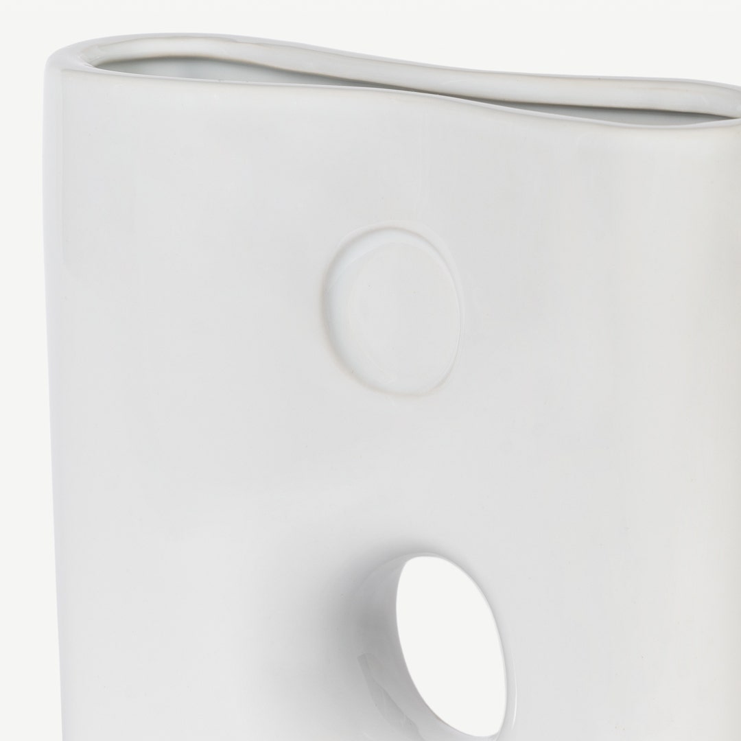 Beryl Ceramic Decor Vase -White