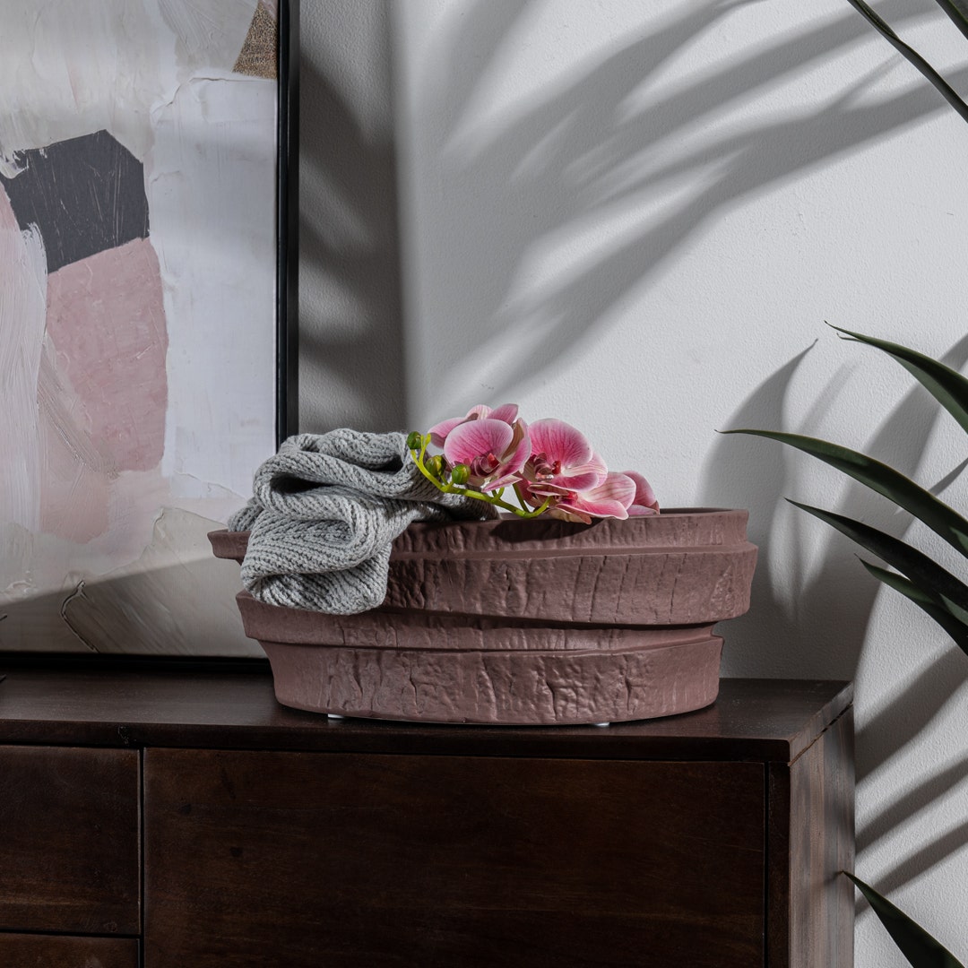 Blaine Ceramic Décor Bowl -Mauve