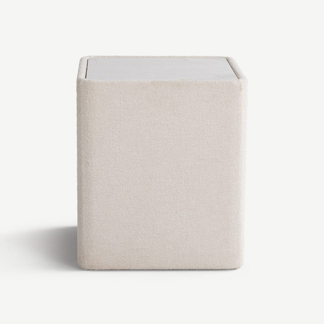 Blancia Bedside Table Push-Open Beige