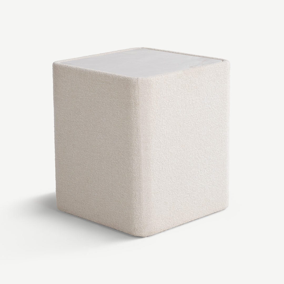 Blancia Bedside Table Push-Open Beige