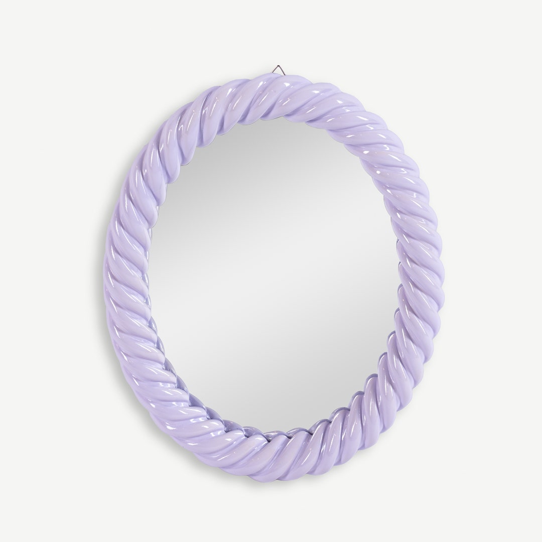 Caia Oval Wall Mirror -Lavender