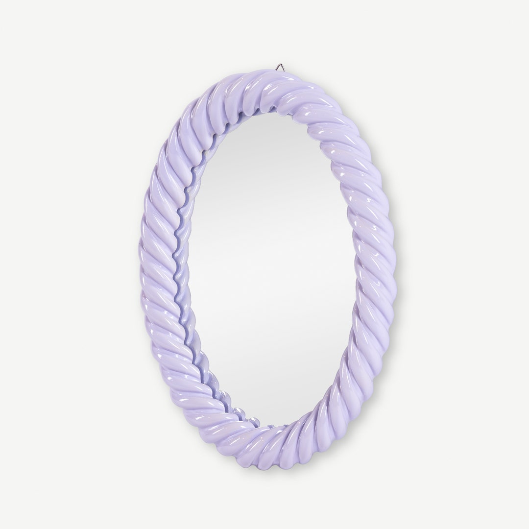 Caia Oval Wall Mirror -Lavender