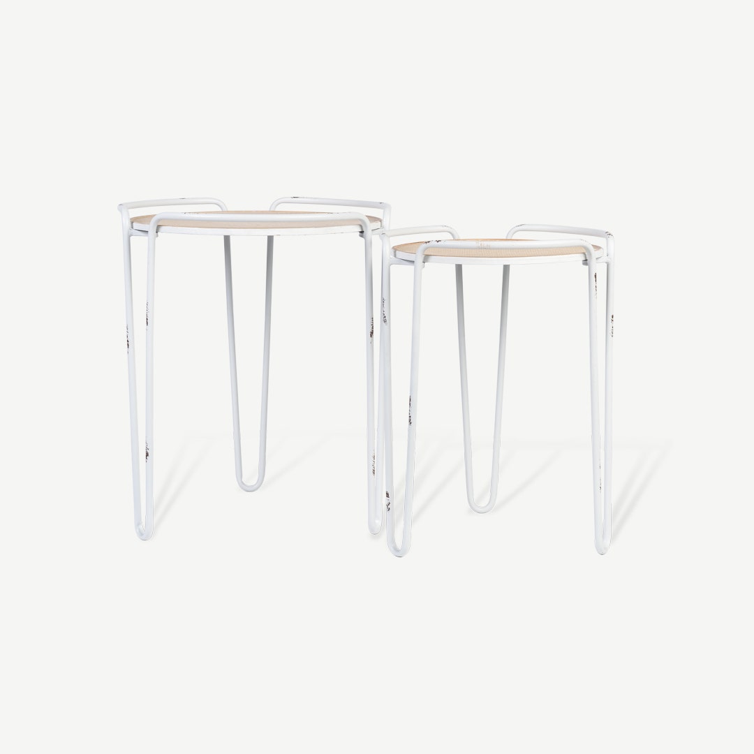 White round nest of clearance tables