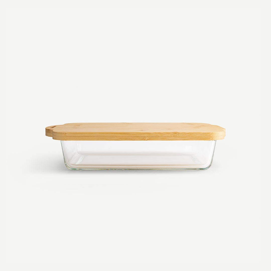 Carena Baking Dish With Bamboo Lid-2200ml Natural