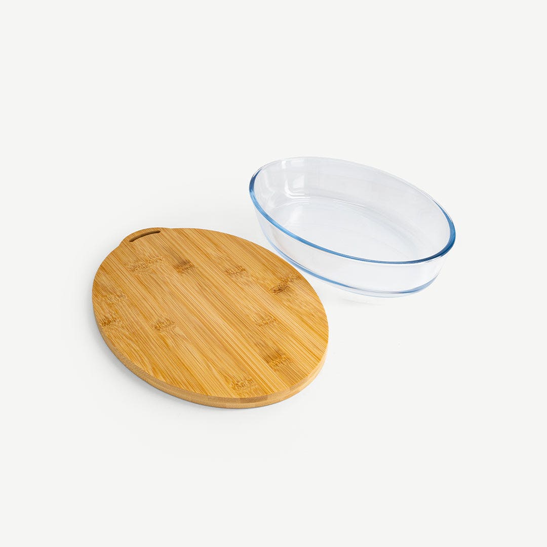 Carena Baking Dish With Bamboo Lid -2400ml