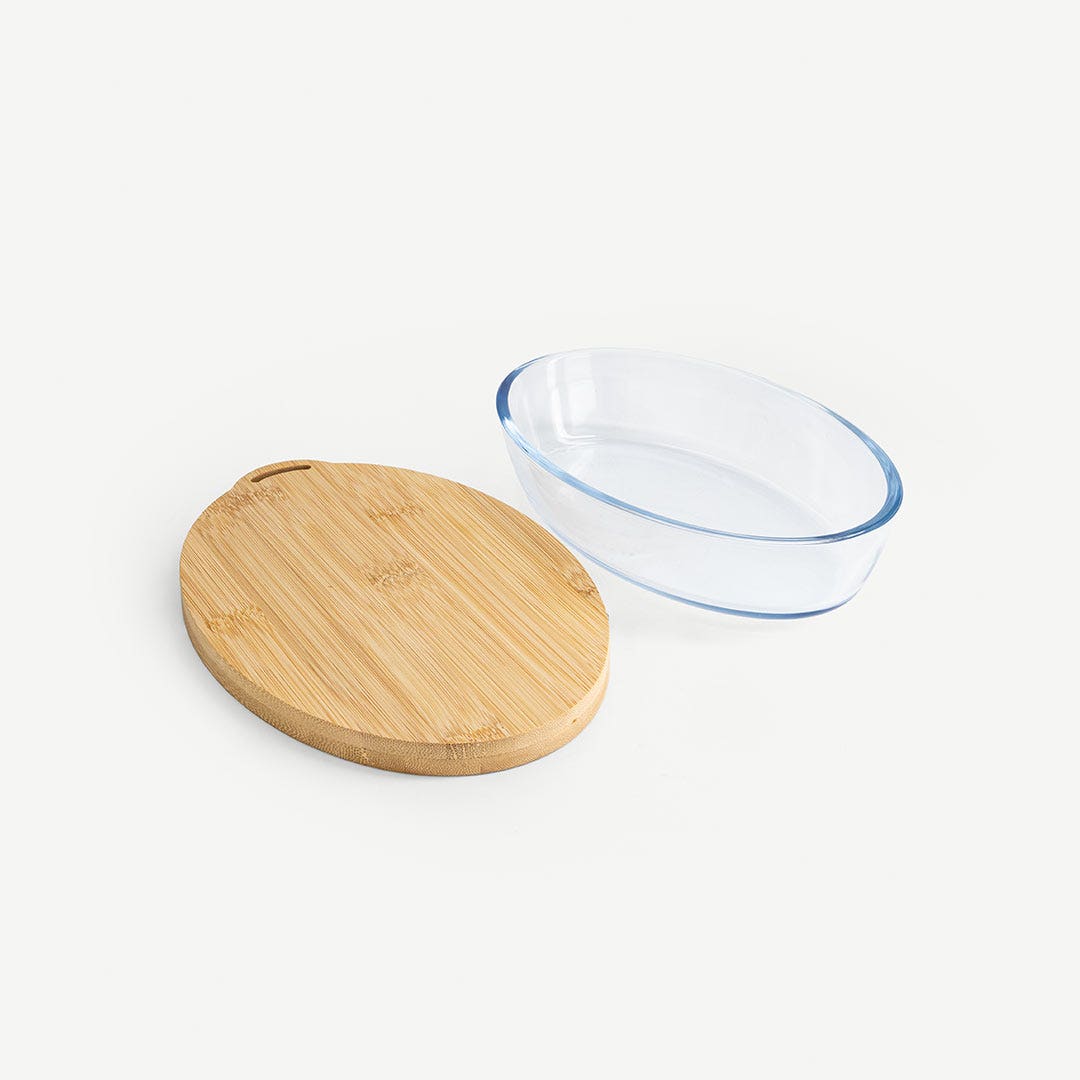 كارينا طبق خبز بغطاء من الخيزران - 700 مل