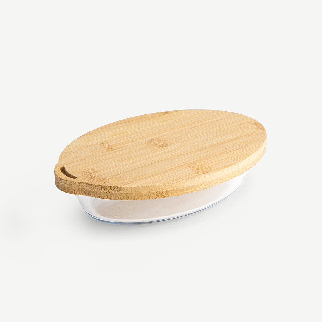 كارينا طبق خبز بغطاء من الخيزران - 700 مل