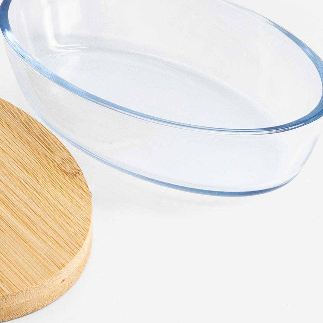 كارينا طبق خبز بغطاء من الخيزران - 700 مل