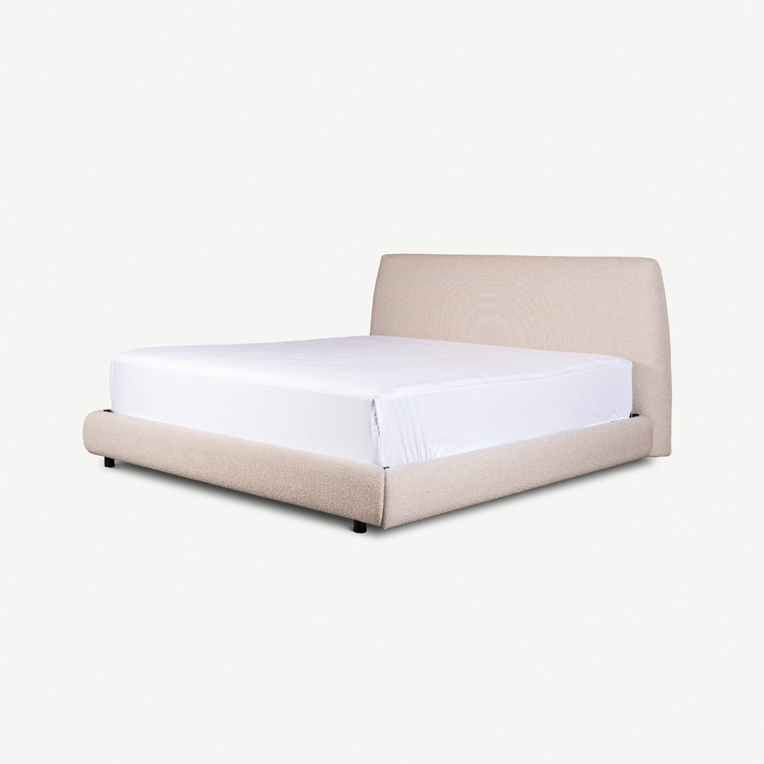 Casper King Bed 180x200 Beige Boucle