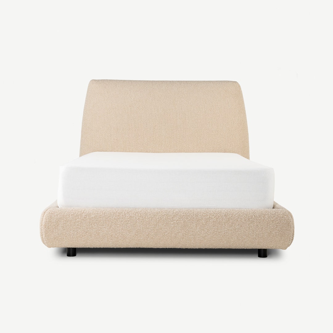 Casper Twin Bed 120X200 Beige Boucle