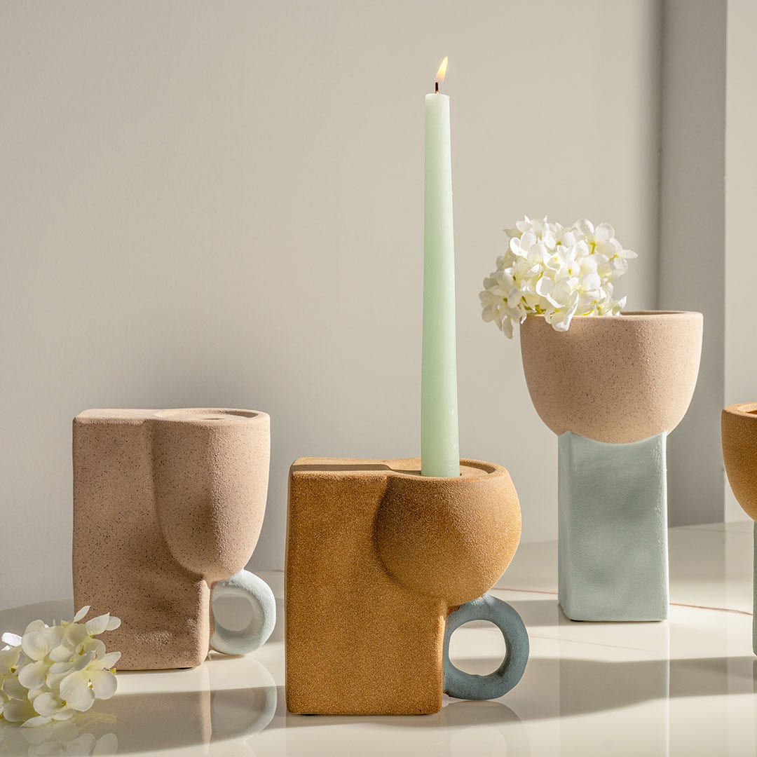 Chelton Ceramic Candle Holder - S