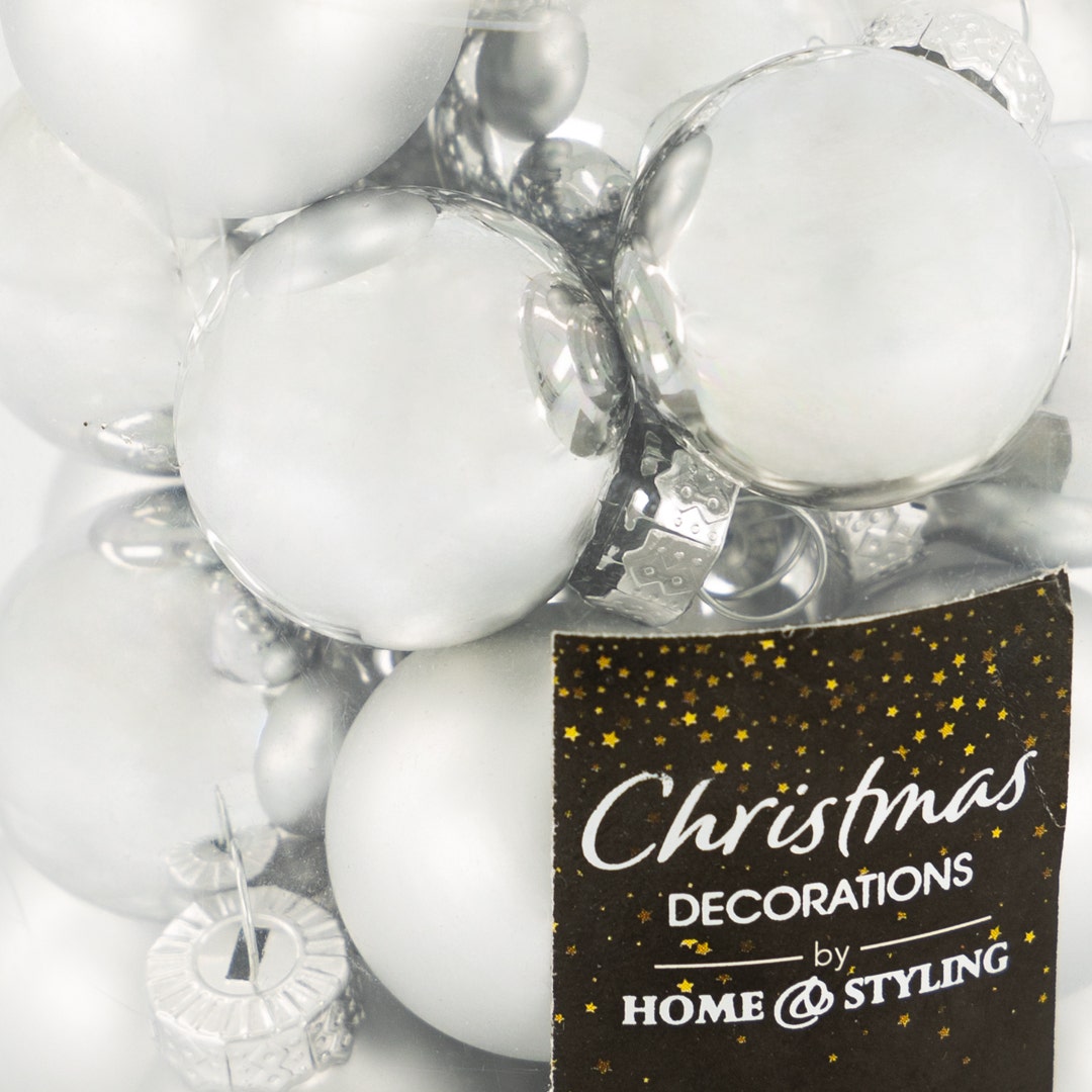 كرات الكريسماس ٢٥ مم - فضي