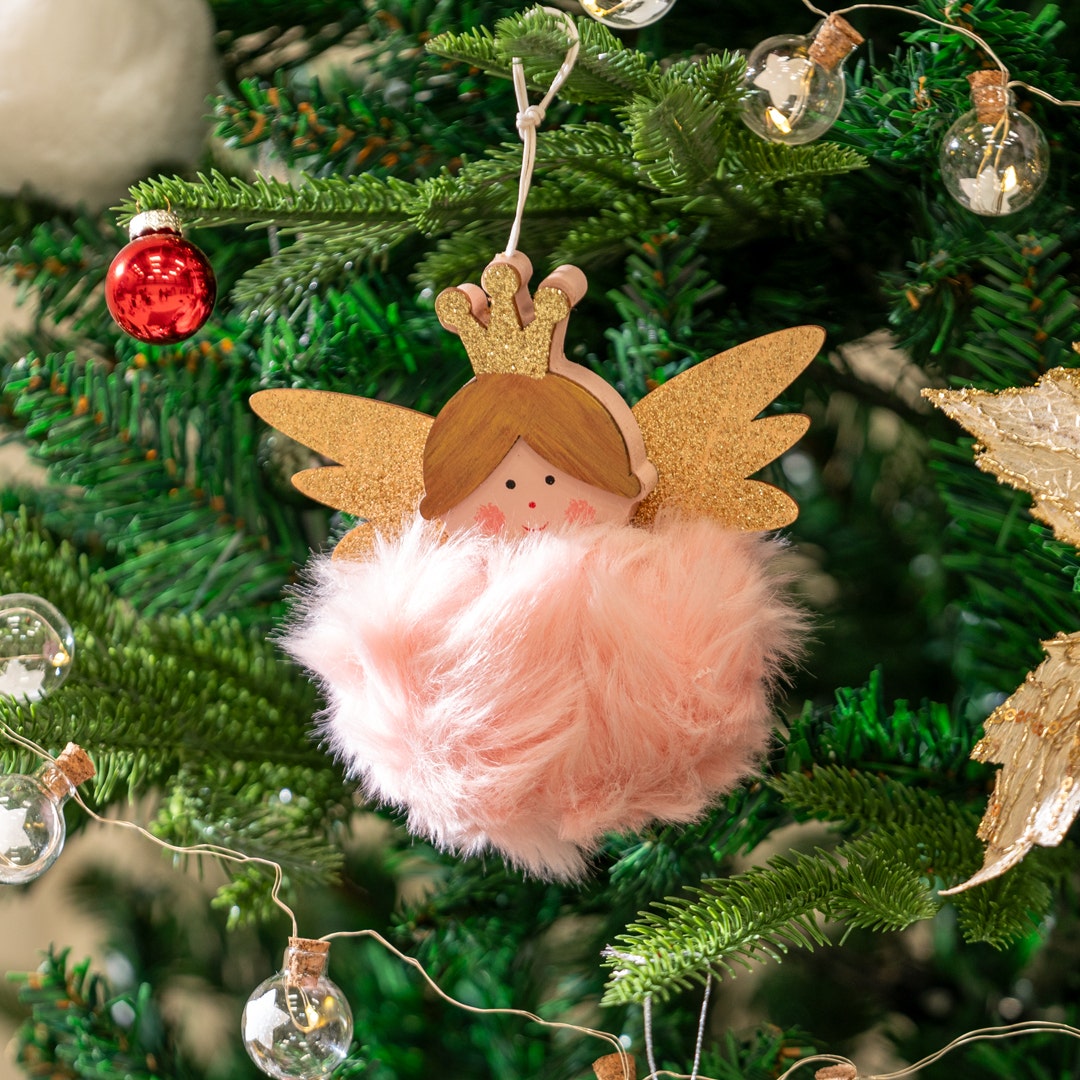 Christmas Hanging Angel -Pastel Pink