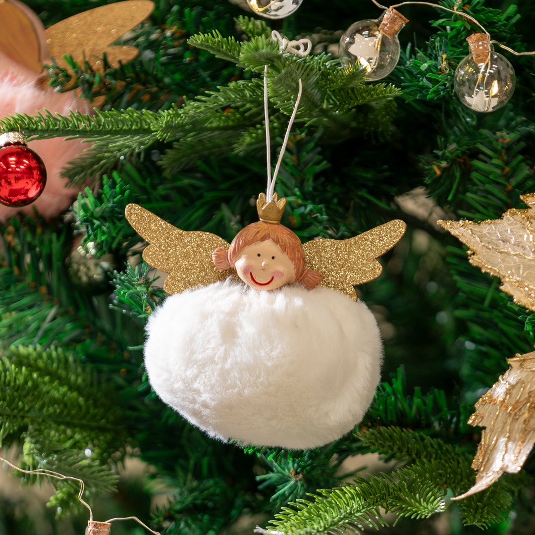 Christmas Hanging Angel -White