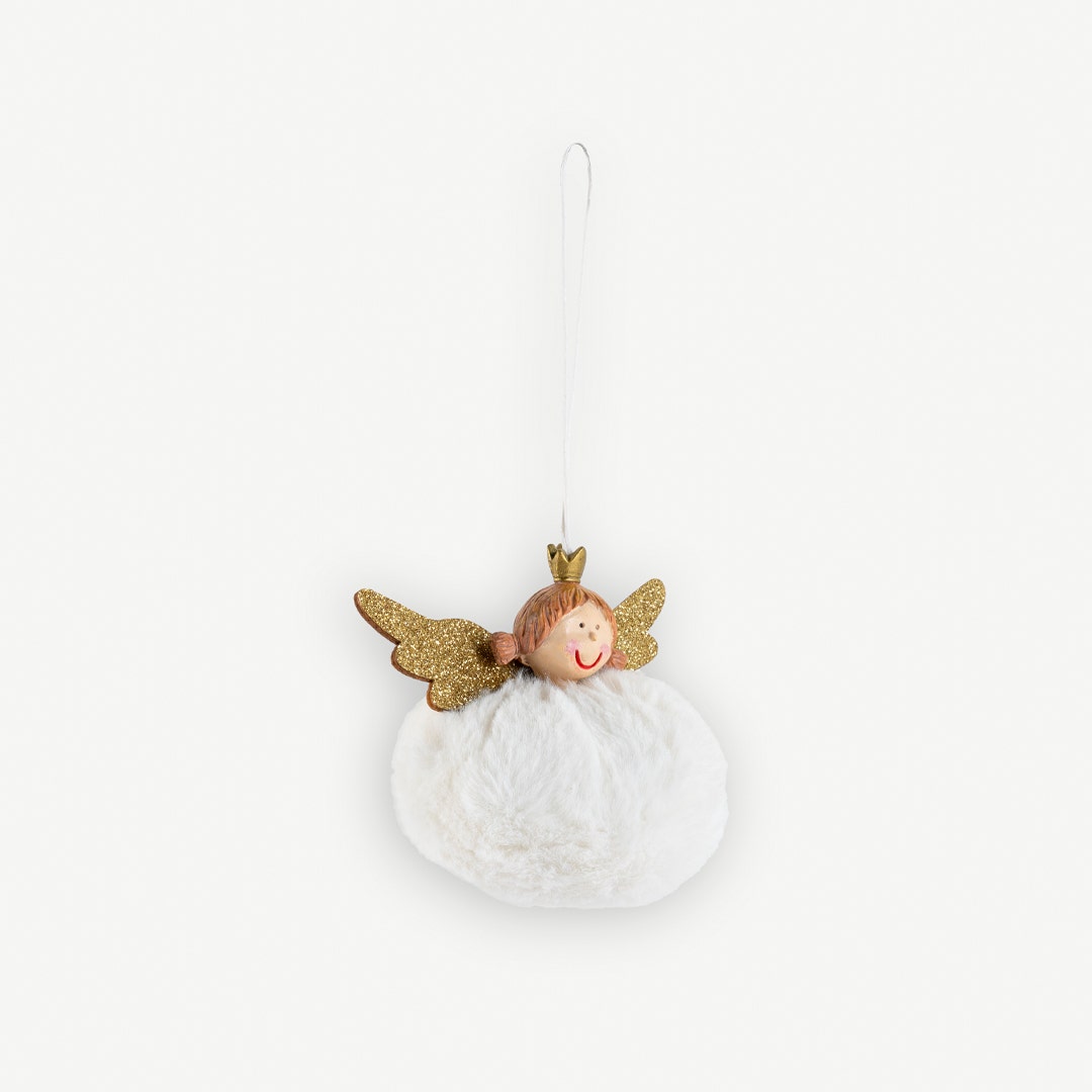 Christmas Hanging Angel -White