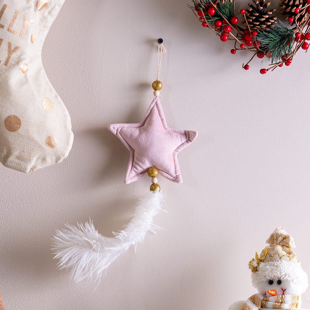 Christmas Hanging Star -Pastel Pink