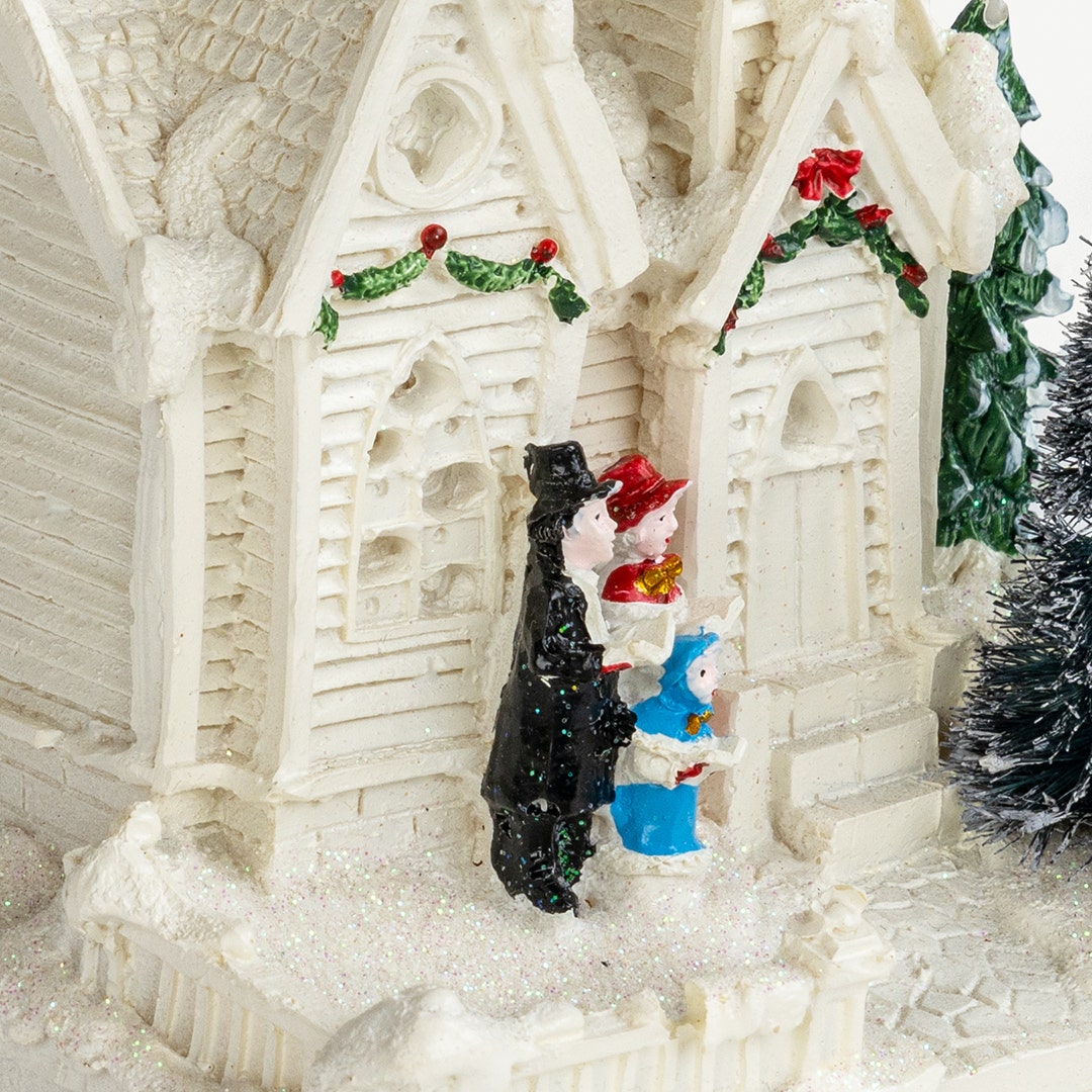 Christmas LED Resin House Natural