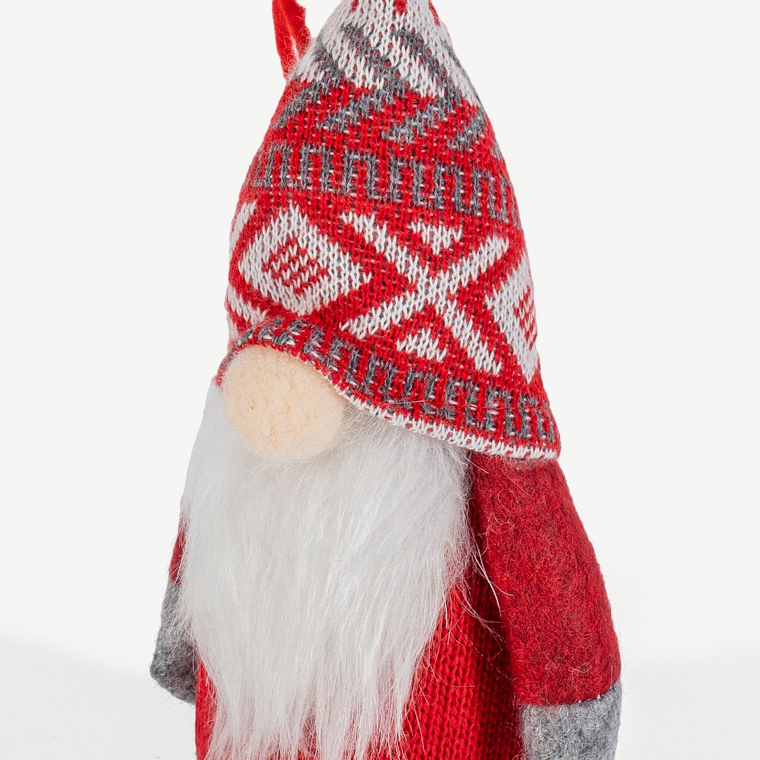 دمية كريسماس محشوة مع ضوء - حمراء