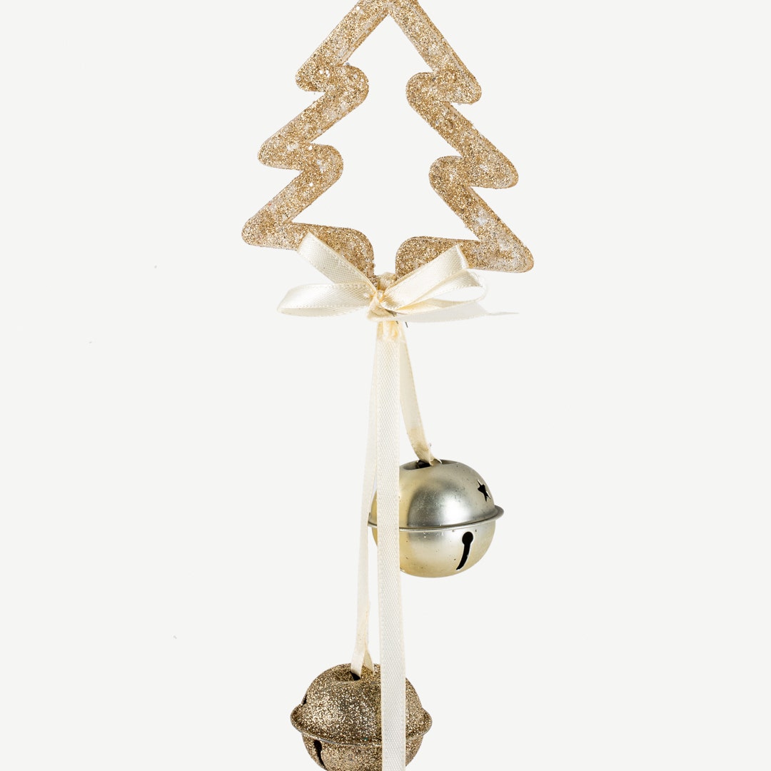 ديكور معلق لشجرة كريسماس مطلي بالذهب المصقول