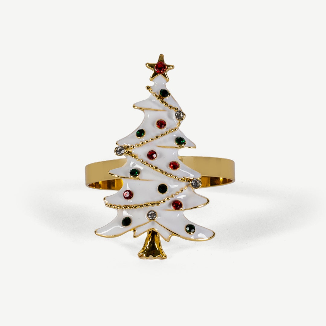 Christmas tree napkin rings hotsell