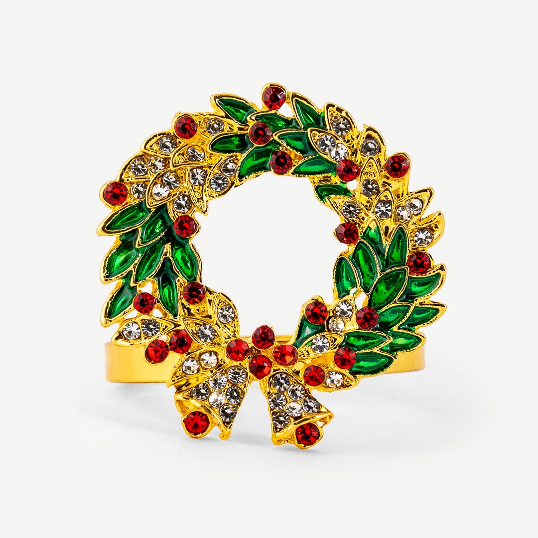 Christmas wreath napkin rings online