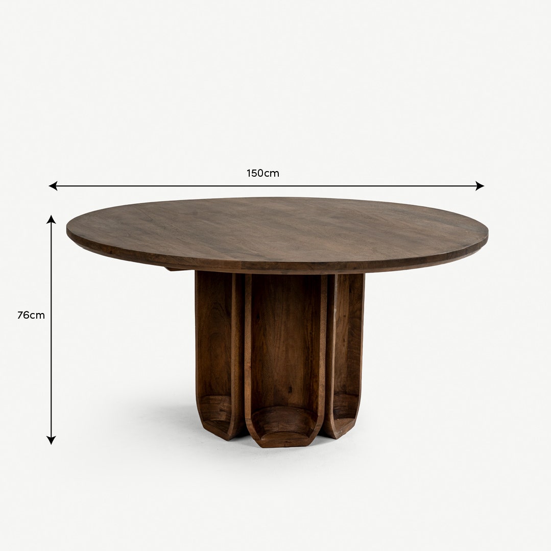 Clover 4 Seater Dining Table Brown