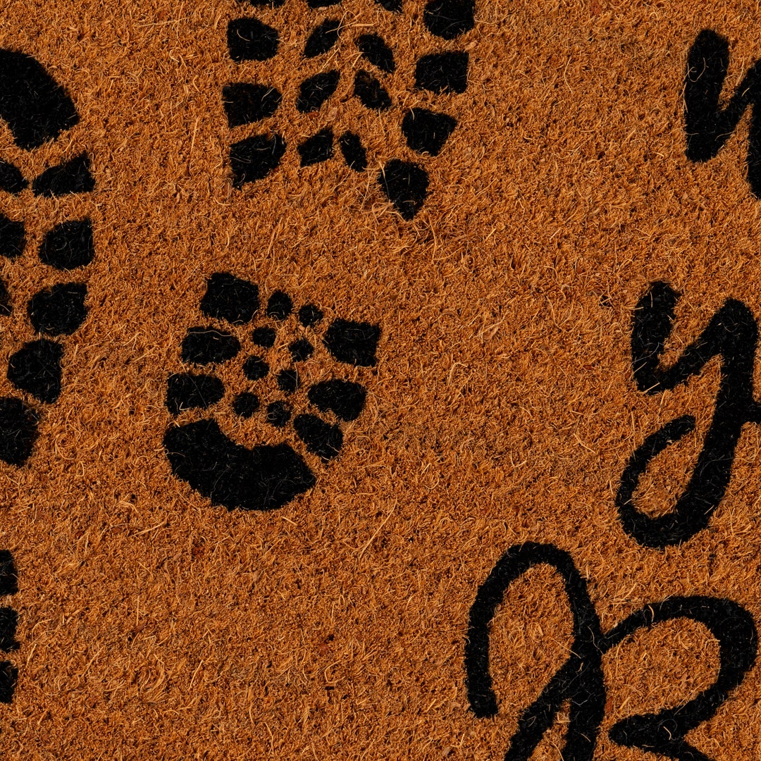 سجادة باب بطبعة بكلمة كولكا من جوز الهند - 40 × 60 سم