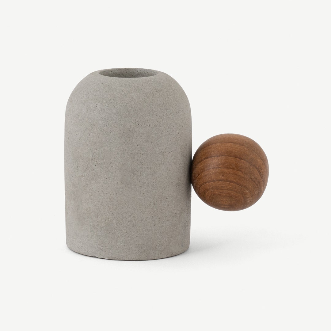 Coralisa Candle Holder Pastel Grey