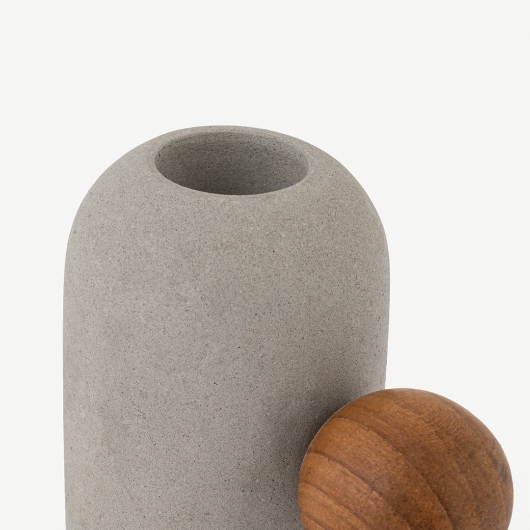 Coralisa Candle Holder Pastel Grey