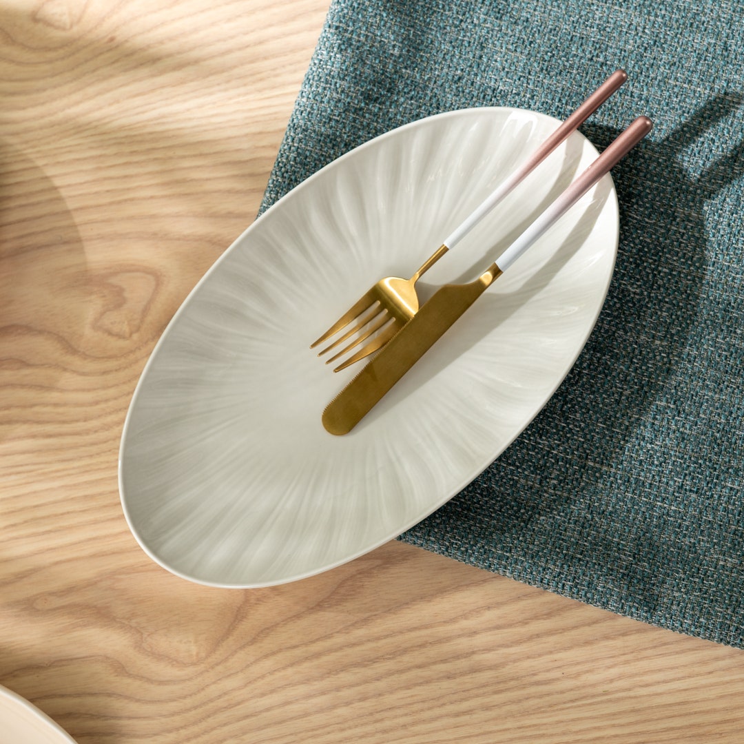 Corinna Oval Platter Pastel Grey -30.5cm