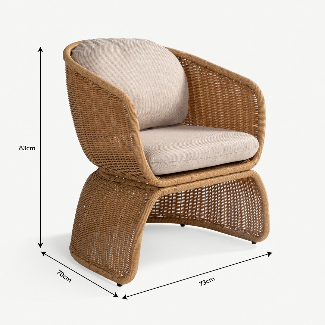 Cornelio 1 Seater Outdoor Sofa Beige