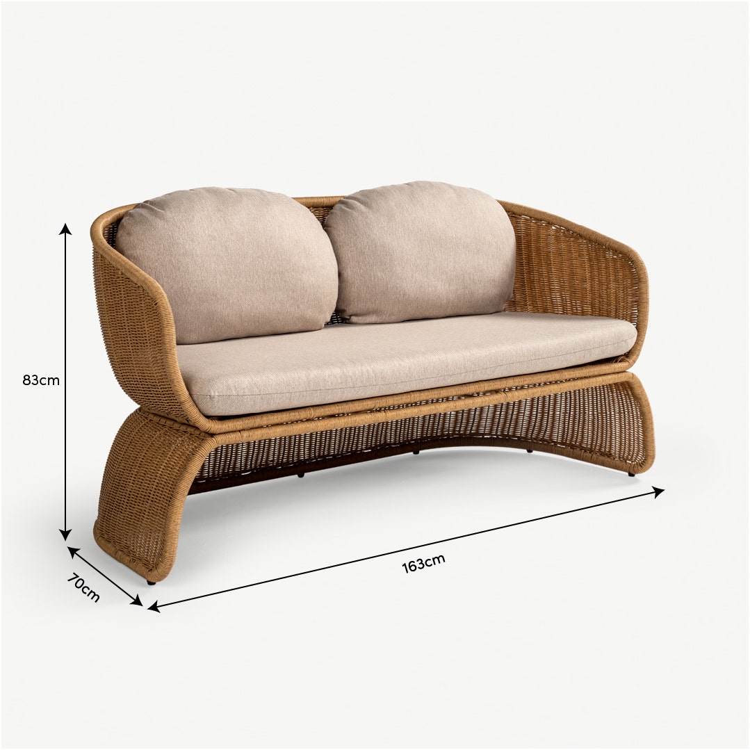 Cornelio 2 Seater Outdoor Sofa Beige