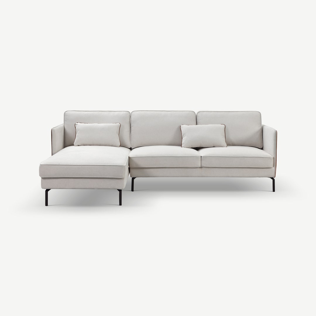 Danny Left Corner Sofa Beige Brown