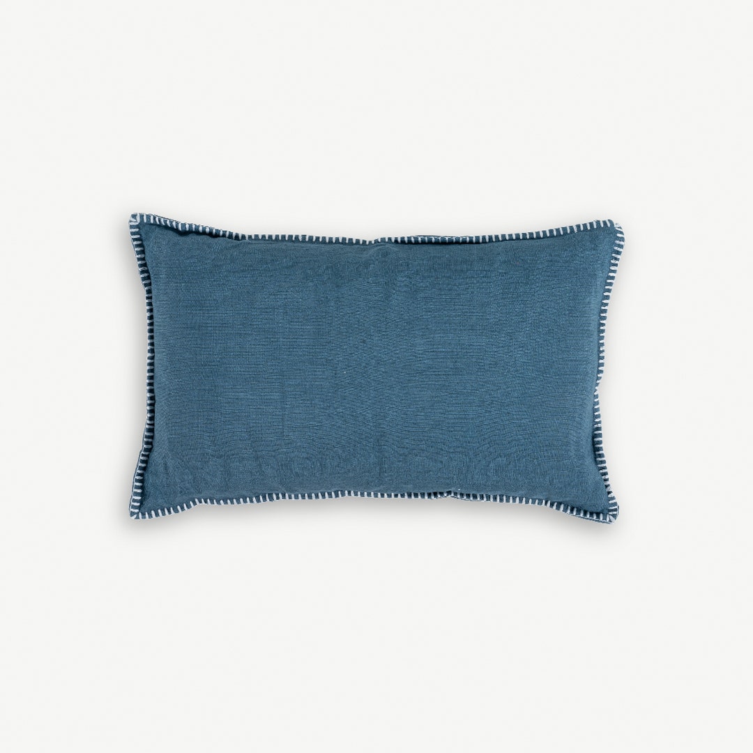 Davey Linen Cushion Navy Blue