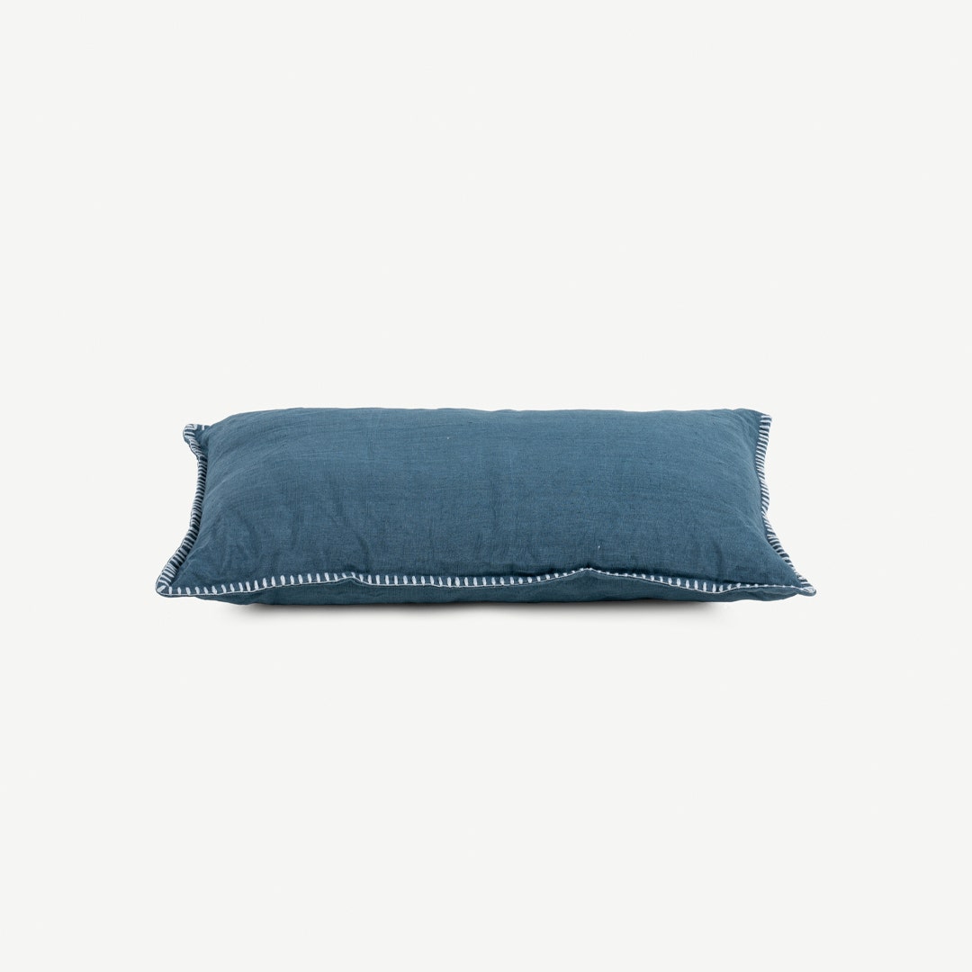 Davey Linen Cushion Navy Blue