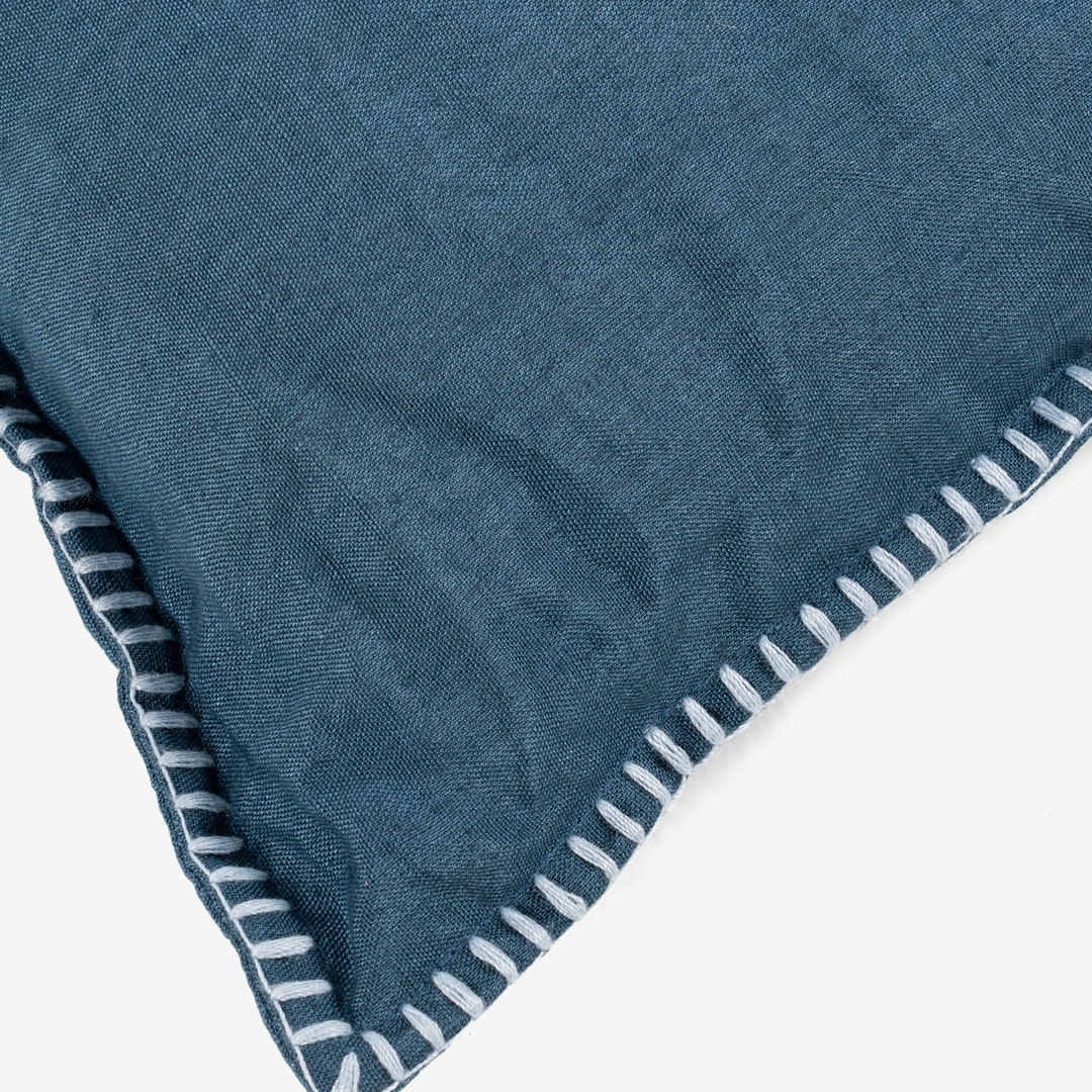 Davey Linen Cushion Navy Blue
