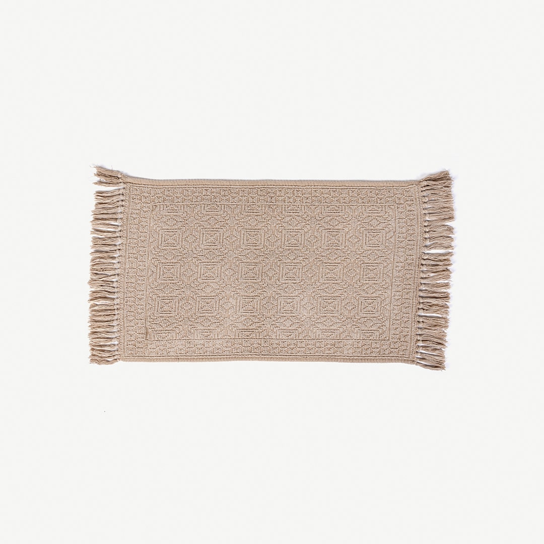 Debbie Cotton Jaquard Bathmat Beige