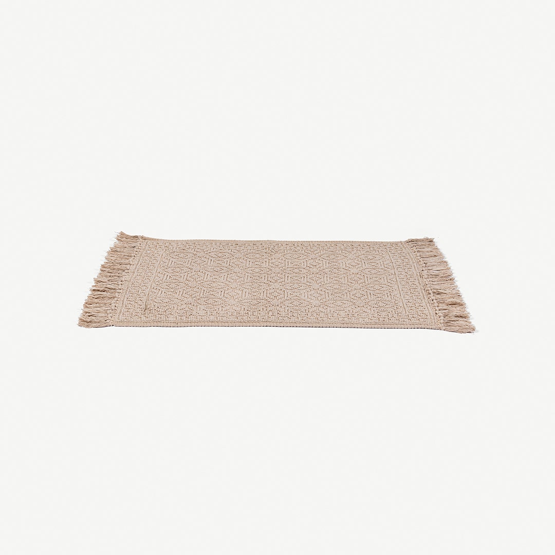 Debbie Cotton Jaquard Bathmat Beige
