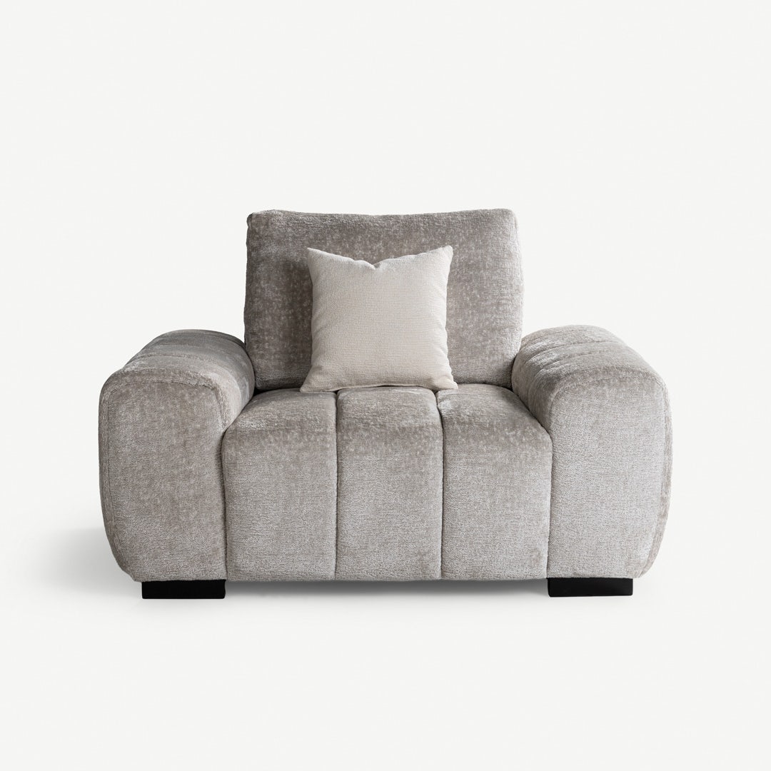 Dellia 1 Seater Sofa Silver